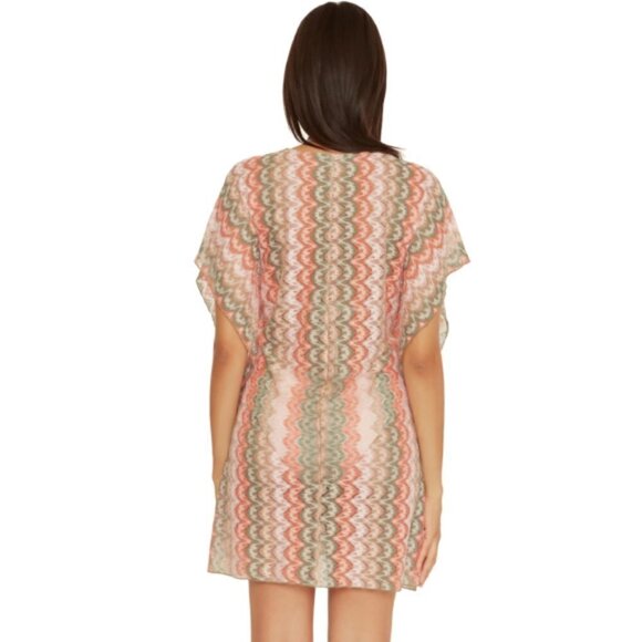 Becca 'Solstice' Crochet Swimsuit Cover-Up Tunic Dress, Cameo Multi - Picture 2 of 2